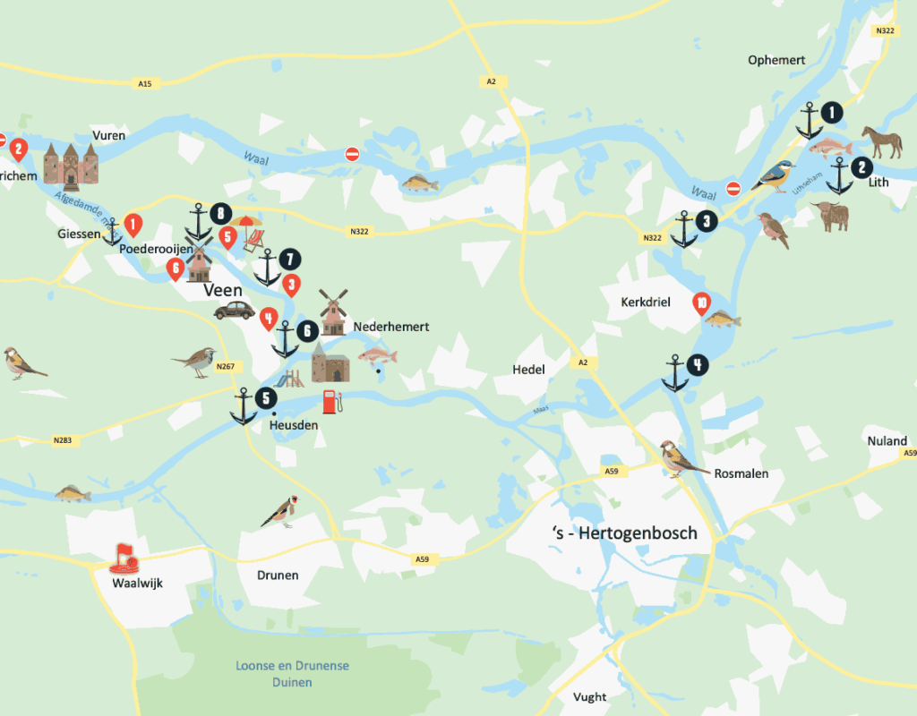 Plattegrond Veen en Biesbosch